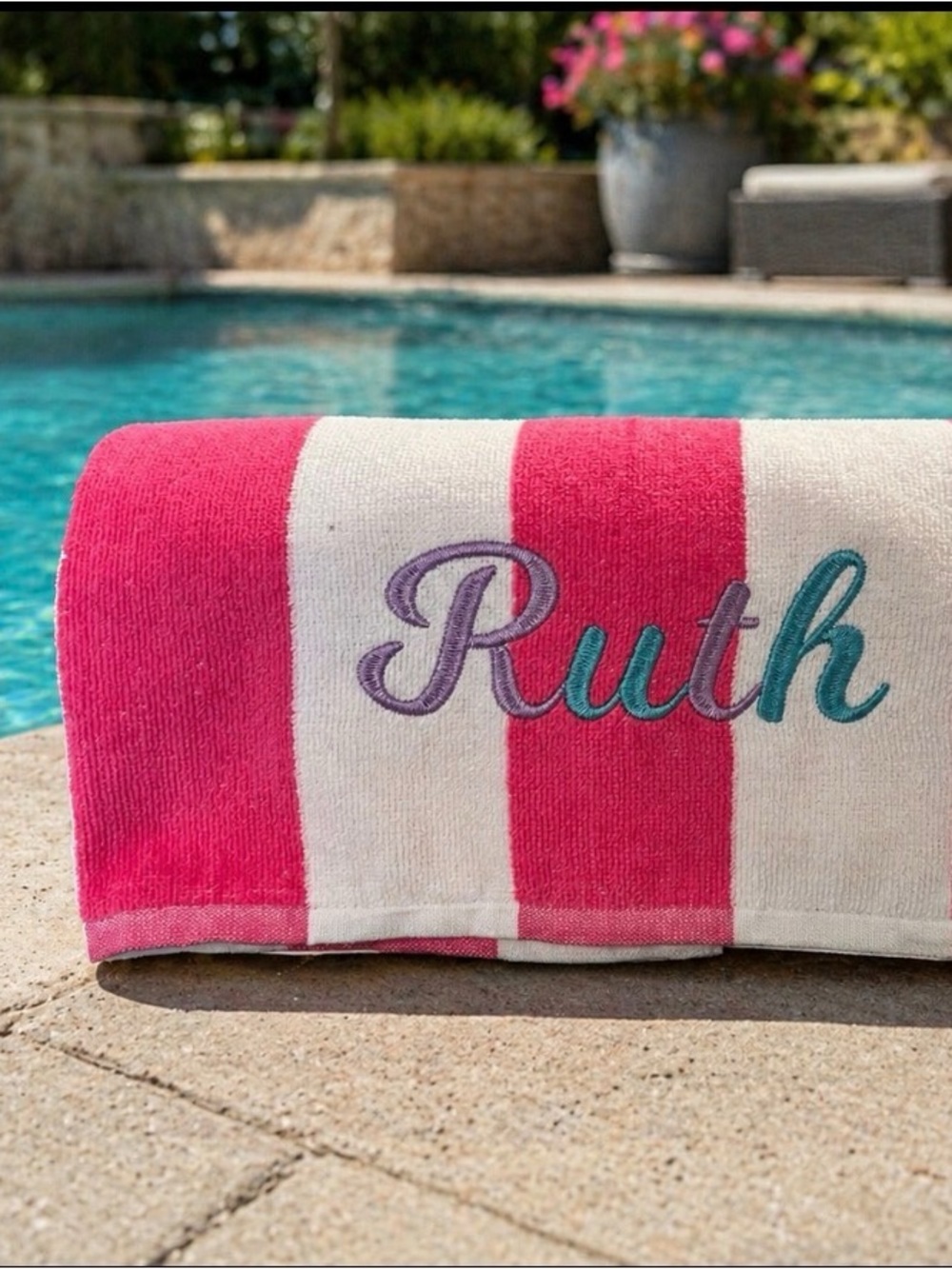 Embroidered Personalized Beach Towel